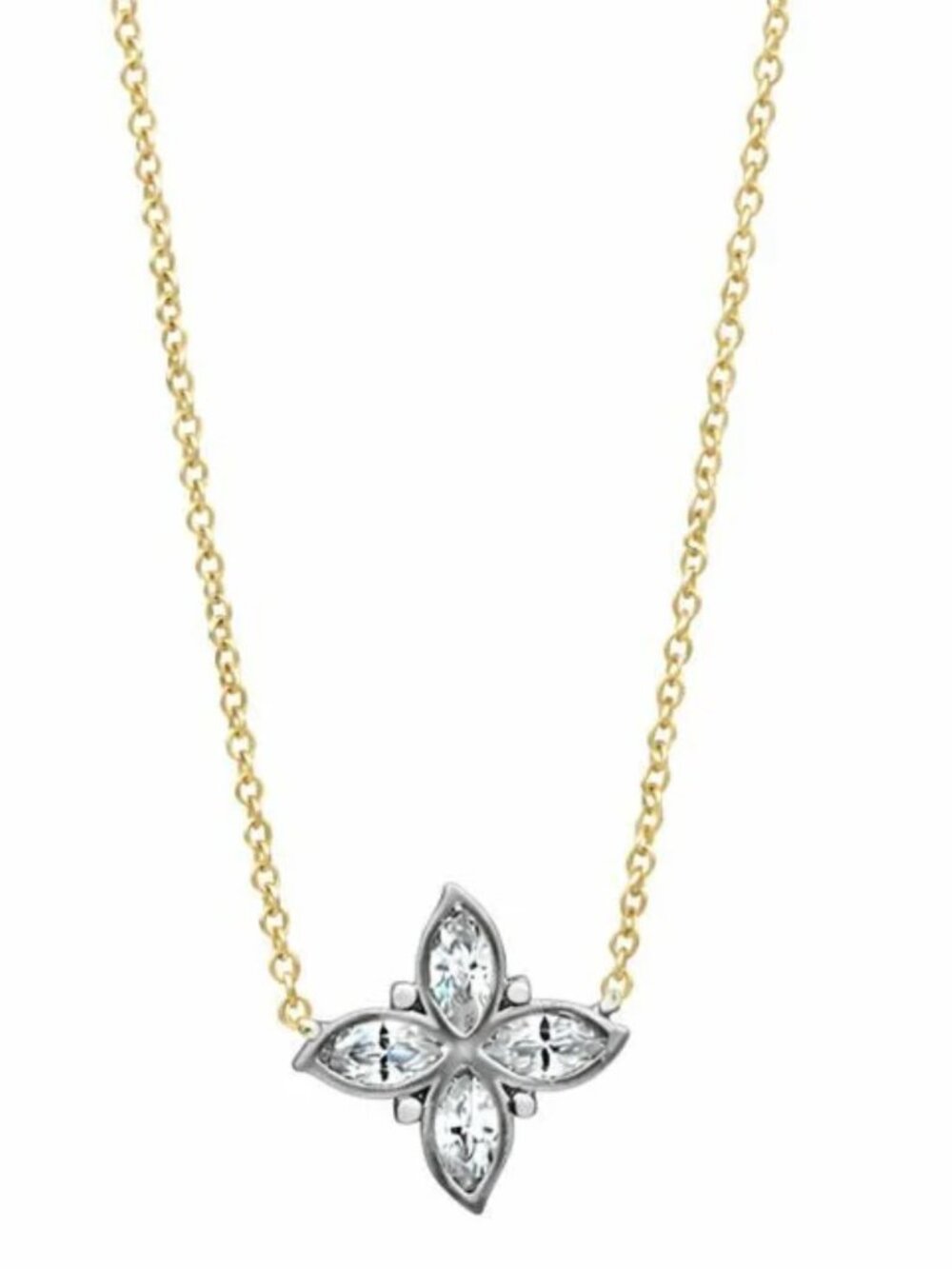 FREIDA ROTHMAN - Bloom Petal Pendant Necklace - Black and Gold - Picture 3 of 4